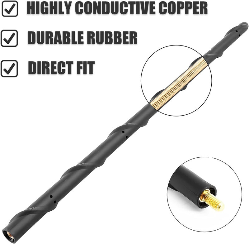 KSaAuto 16 Inch Antenna for Jeep Wrangler Gladiator 2007-2025 Jeep Car Antenna Replacement, Short Antenna Jeep Wrangler JL JK Glaidator Accessories - Image 4